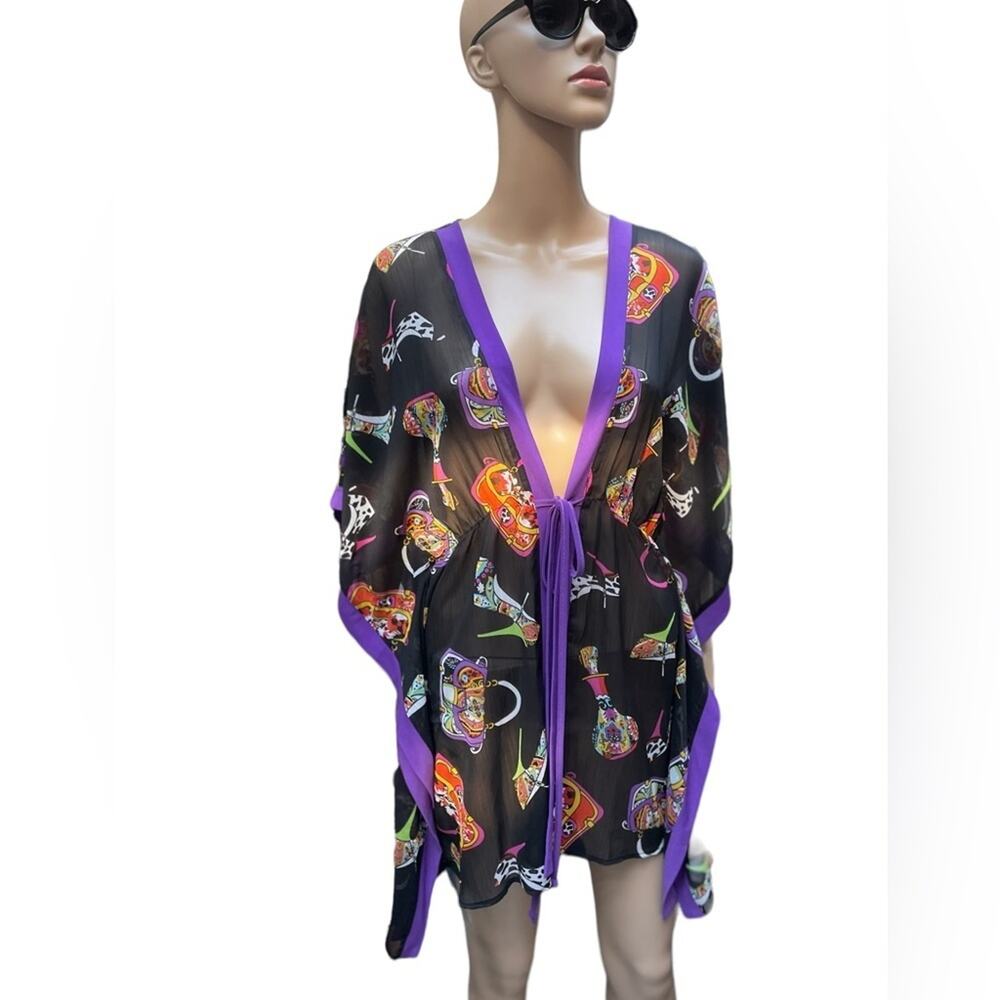 NWT slinky brand black bathing suit cover up size small